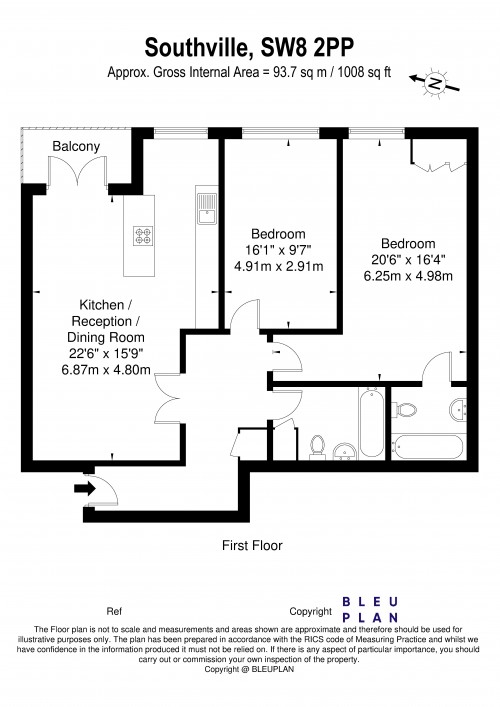 Floorplan for Vauxhall , SW8