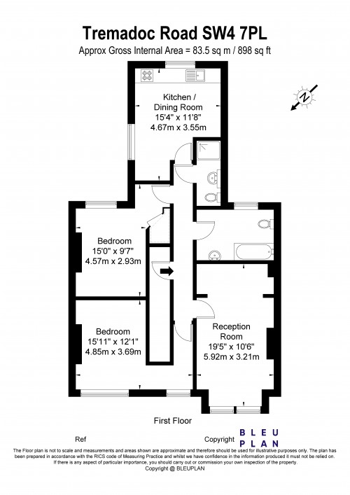 Floorplan for Clapham , SW4